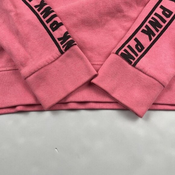Victoria Secret Cowl Neck Sweatshirt  Women’s L Cropped Pink Pull Over Dog Logo - Picture 10 of 10